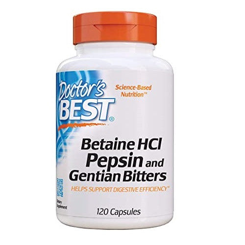 Doctors Best Betaine HCI Pepsin and Gentian Bitters Capsules, 120 Ea